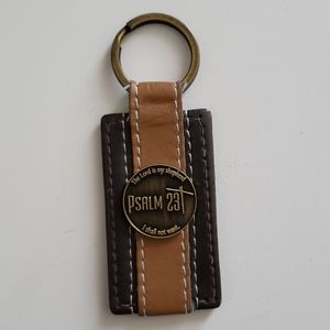 Leather Psalm 23 Key Chain